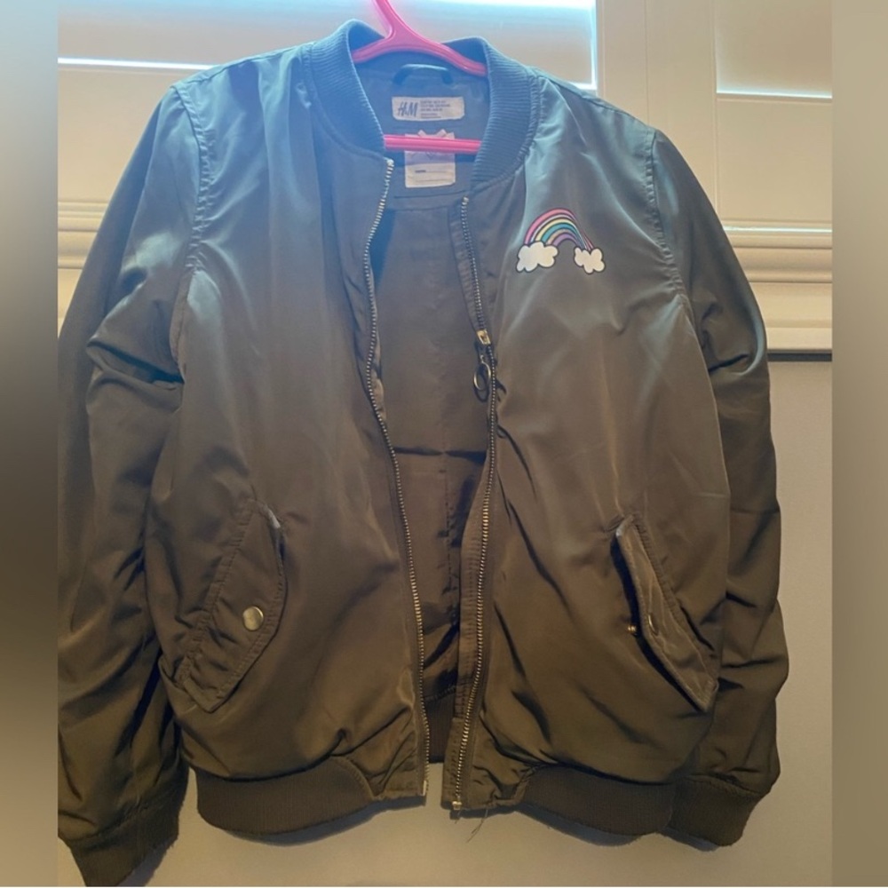 H&M green bomber  Jacket